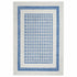 Ivory and Blue Geometric Area Rug